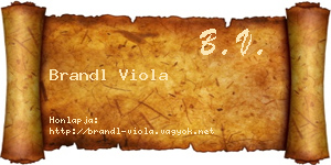 Brandl Viola névjegykártya